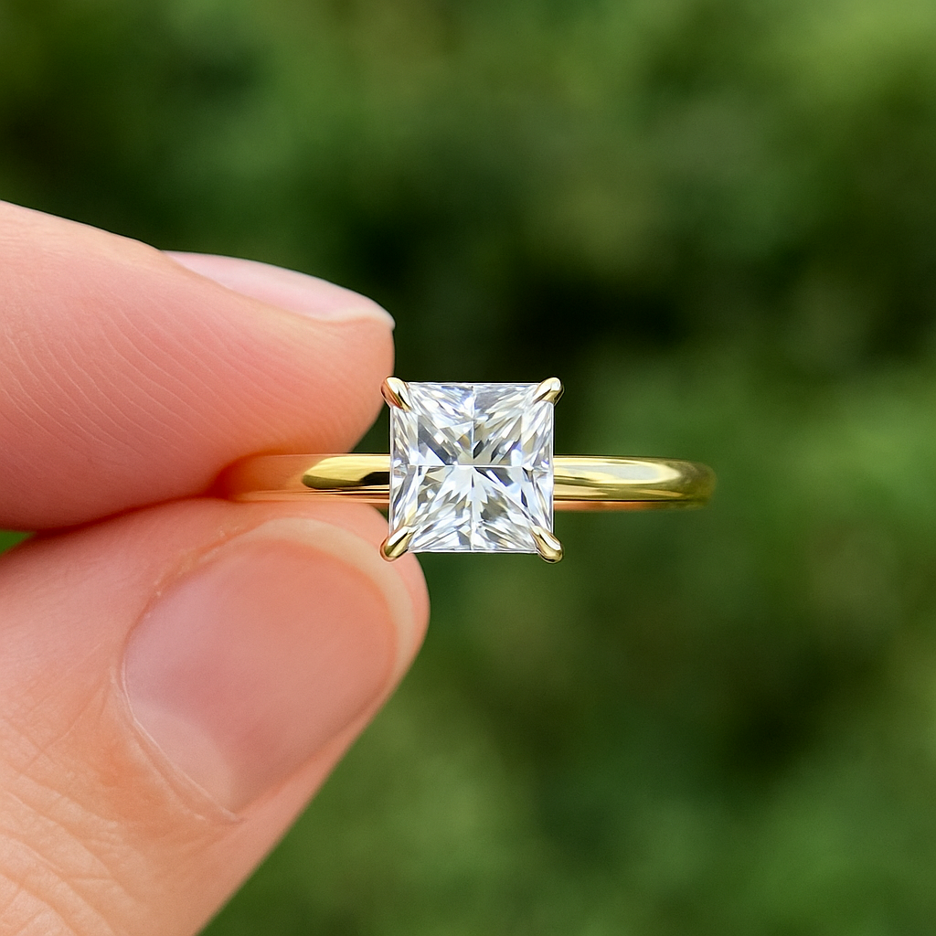 Princess Cut Solitaire Diamond Engagement Ring – 1.00 Ct IGI Certified