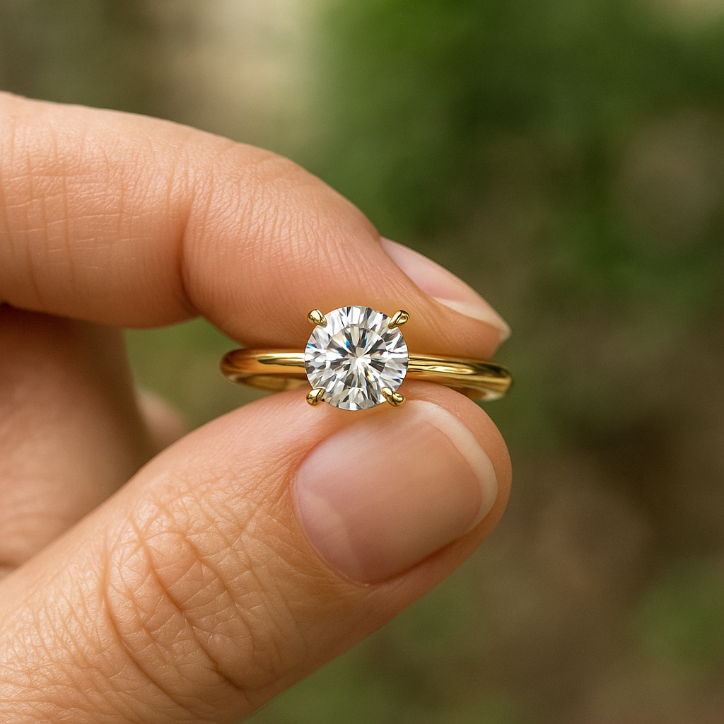 1.00 Ct Round Diamond Engagement Ring with Side Stones – IGI Certified