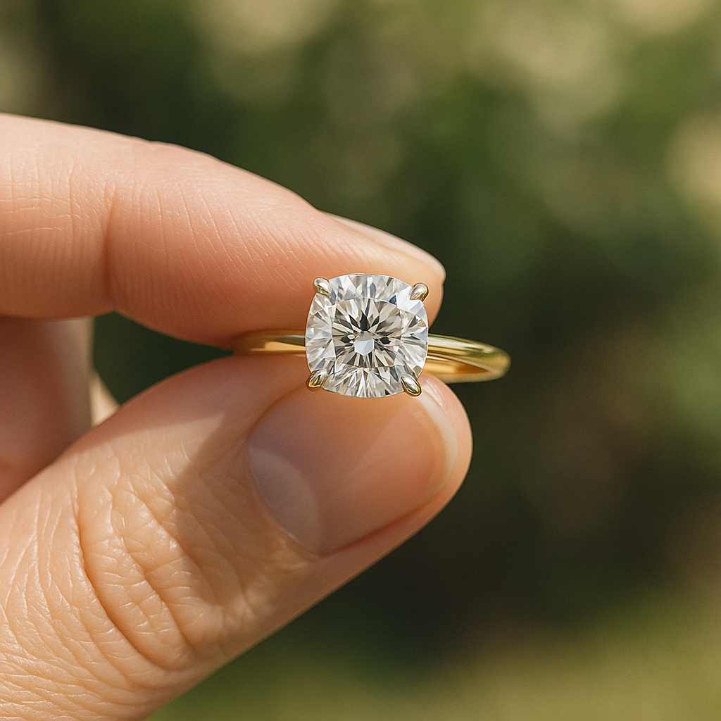 Cushion Cut Solitaire Diamond Engagement Ring – 1.40 Ct IGI Certified