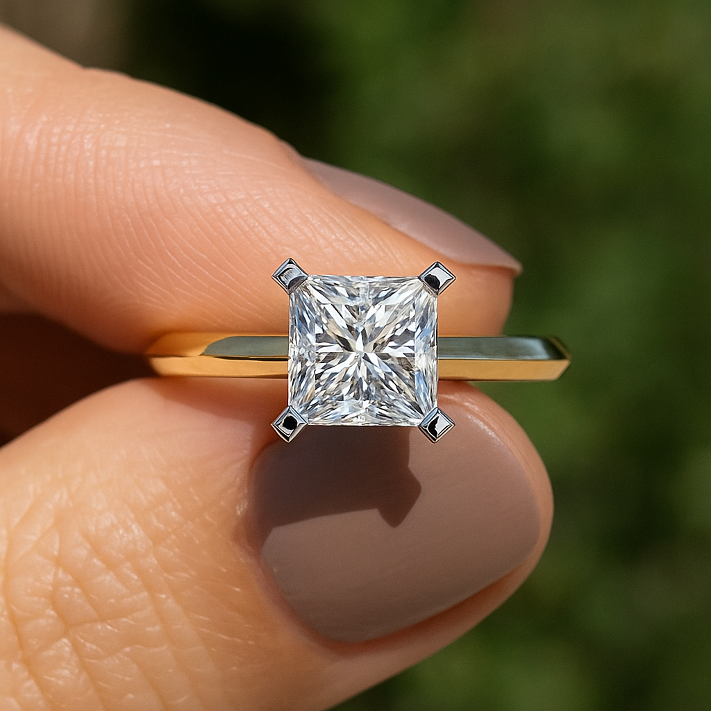 1.50 Ct Princess Cut Diamond Solitaire Engagement Ring – IGI Certified