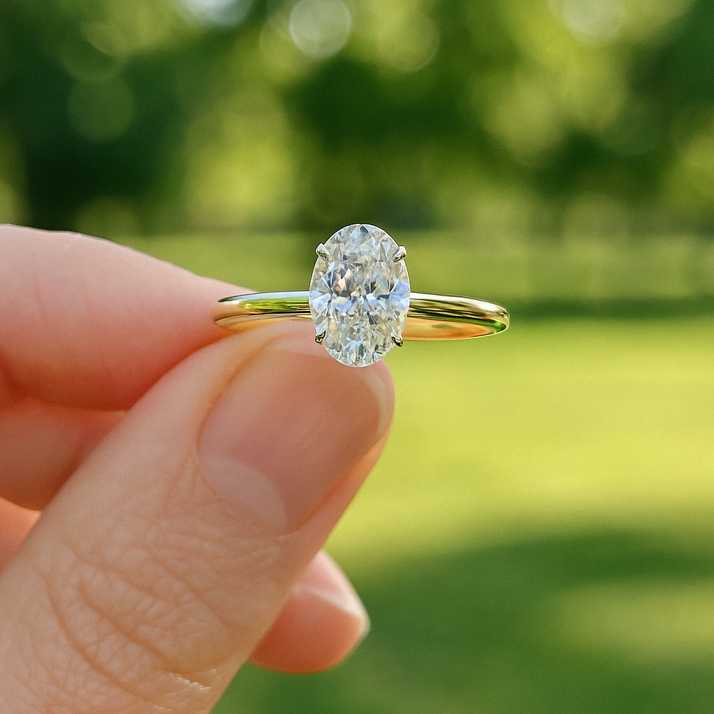 2.00 Ct Oval Cut Lab Grown Diamond Engagement Ring – IGI Certified