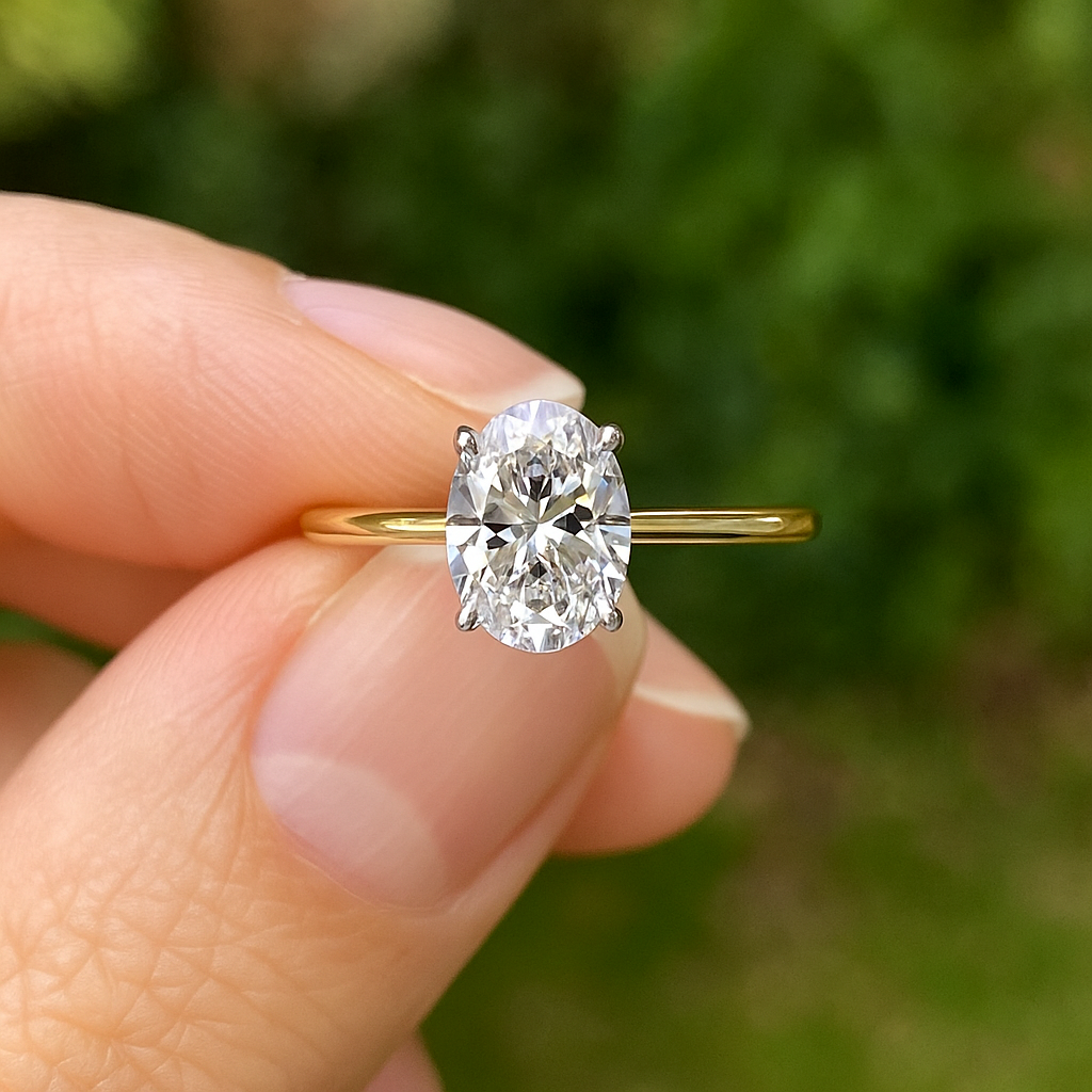 1.00 Ct Oval Cut Lab Grown Diamond Engagement Ring – IGI Certified | Free Shipping