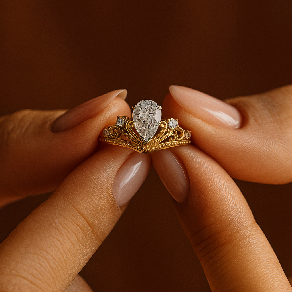 The Royal Crown Pear Ring 👑