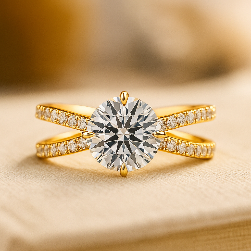 2.00 Ct Round Diamond Engagement Ring with Side Stones – IGI Certified