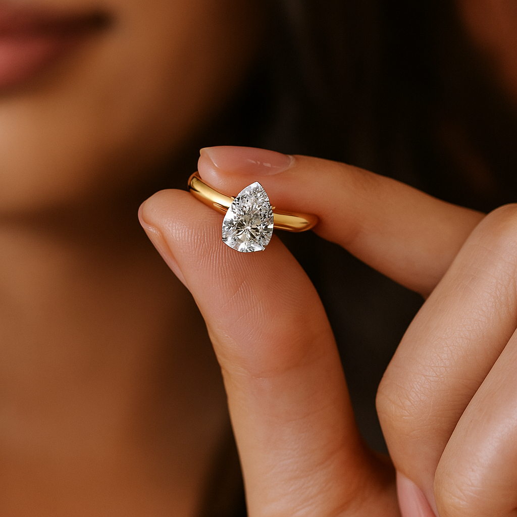 1.20 Ct Pear Cut Lab Grown Diamond Engagement Ring – IGI Certified