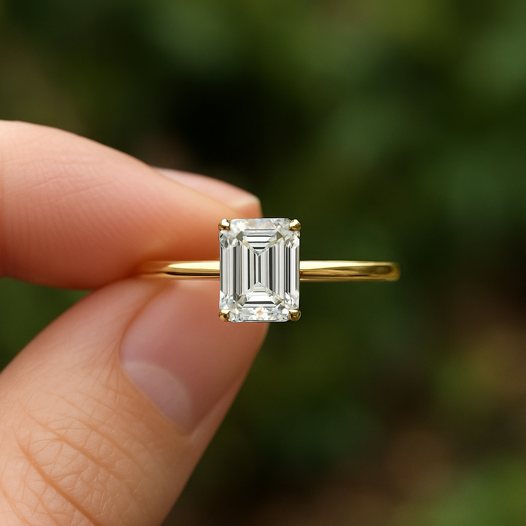 1.00 Ct Emerald Cut Diamond Solitaire Engagement Ring – IGI Certified