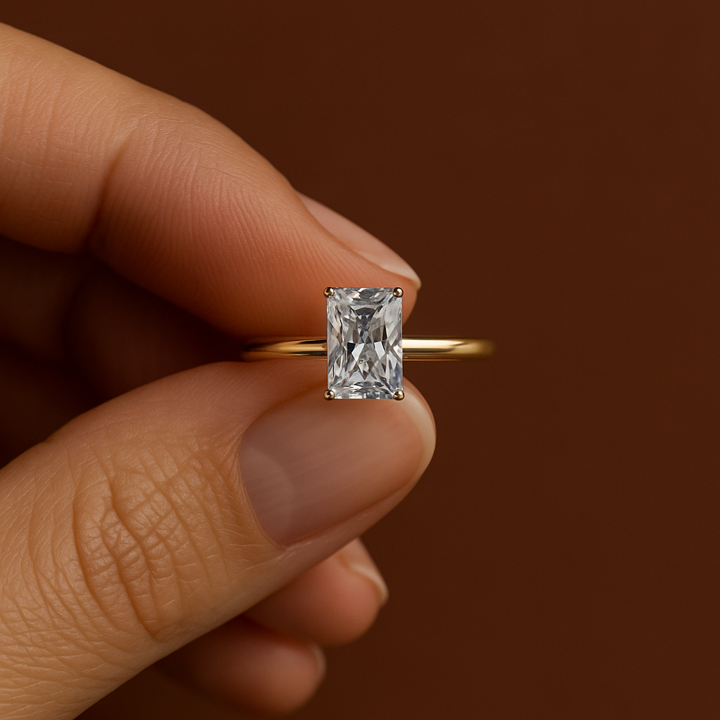 1.00 Ct Radiant Cut Diamond Solitaire Engagement Ring – IGI Certified