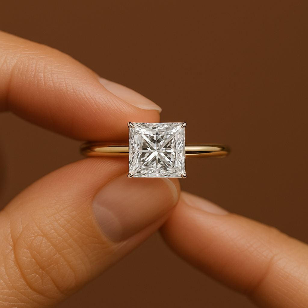 2.00 Ct Princess Cut Diamond Engagement Ring – IGI Certified